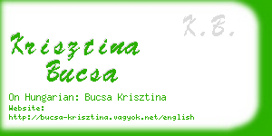 krisztina bucsa business card
